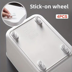4pcs Self Adhesive Mini Caster Wheels for Storage Boxes Trash Cans & More
