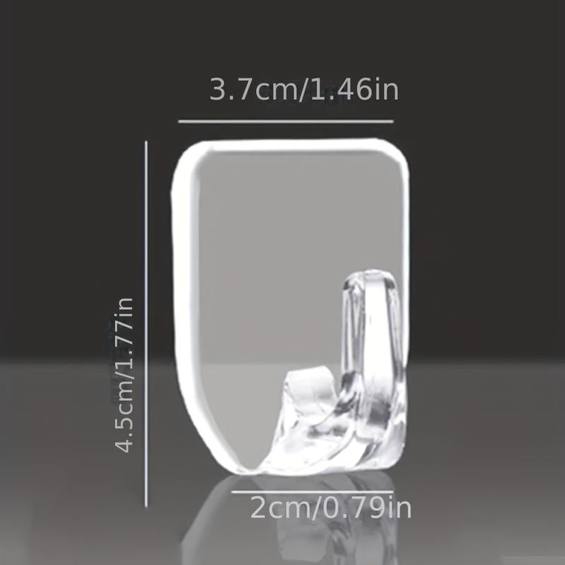 3pcs Transparent Punch Hooks Strong Adhesive Coat Hook
