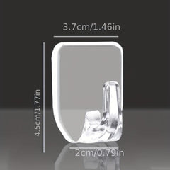 3pcs Transparent Punch Hooks Strong Adhesive Coat Hook