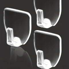 3pcs Transparent Punch Hooks Strong Adhesive Coat Hook