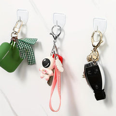 3pcs Transparent Punch Hooks Strong Adhesive Coat Hook