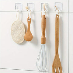 3pcs Transparent Punch Hooks Strong Adhesive Coat Hook