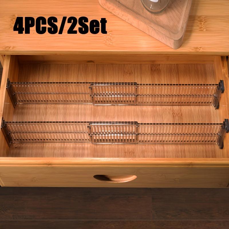 4pcs Retractable Drawer Divider Adjustable Organizer Spring Loaded
