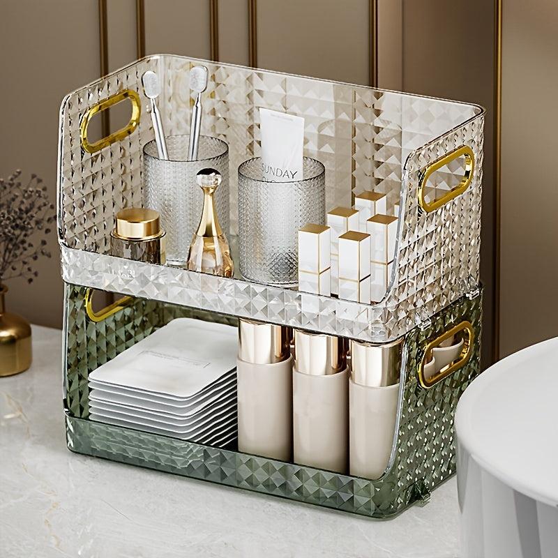 Transparent Desk Makeup Holder for Cosmetics and Office Supplies
