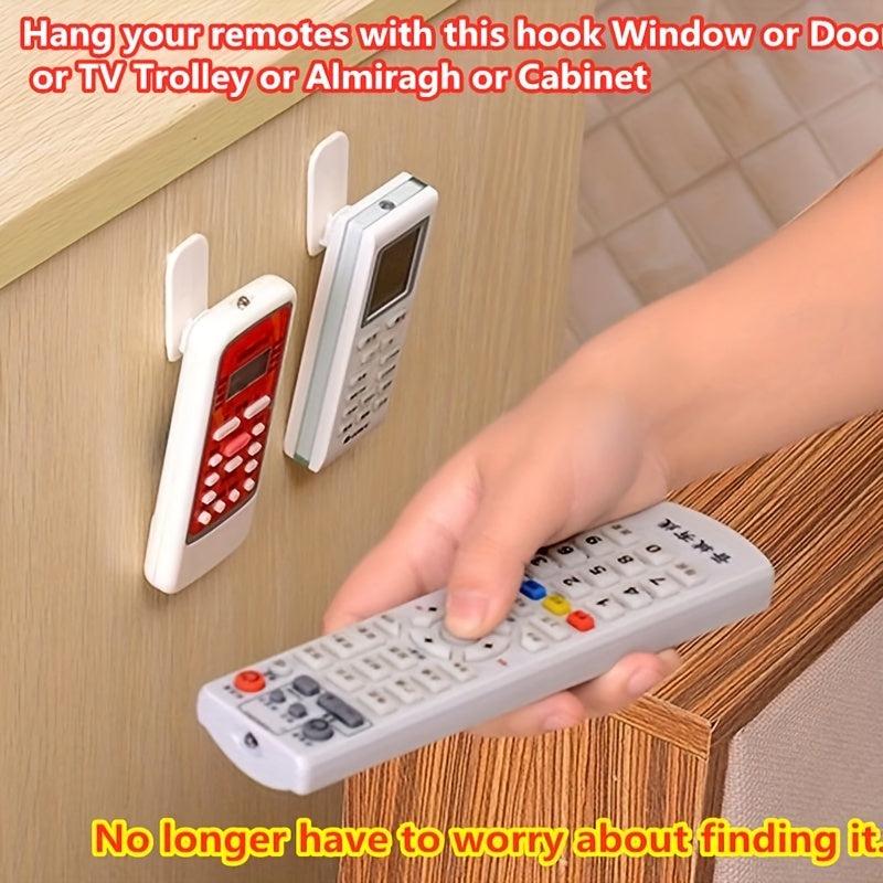 2 Pairs Remote Control Storage Hooks TV Air Conditioner Key Holder