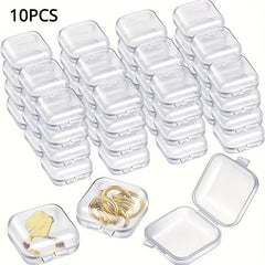 10pcs Mini Plastic Jewelry Storage Box for Earrings Rings Necklaces