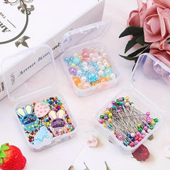 Transparent Plastic Storage Box for Jewelry and Beads Small Square Case
