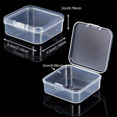 Transparent Plastic Storage Box for Jewelry and Beads Small Square Case