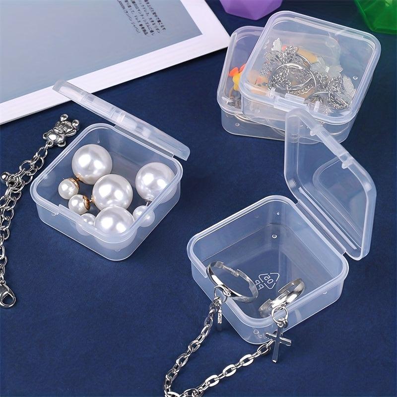 Transparent Plastic Storage Box for Jewelry and Beads Small Square Case