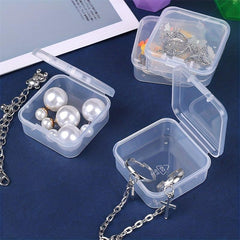 Transparent Plastic Storage Box for Jewelry and Beads Small Square Case