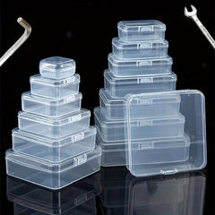 Transparent Plastic Storage Box for Jewelry and Beads Small Square Case