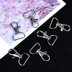 20pcs Small Rotating Keyring Hooks D Rings Metal Carabiner Clasps