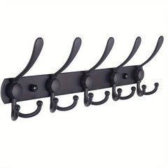 2pcs Wall Mounted Coat Rack 5 Tri Hooks Stainless Steel Coat Hook Rail
