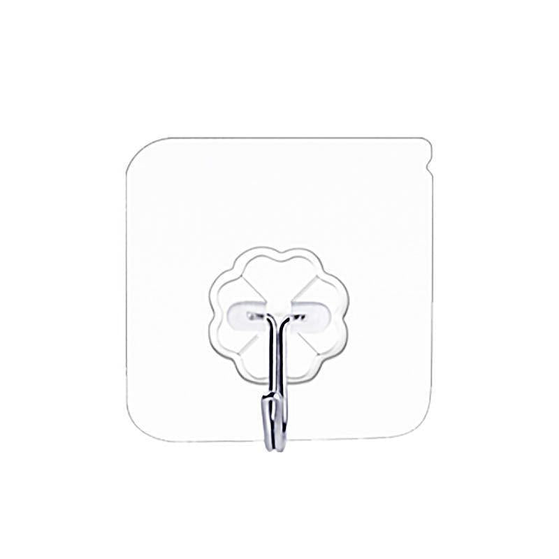 10pcs Transparent Sticker Stainless Steel Hook Self Adhesive Single Wall Hook