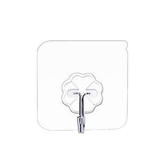 10pcs Transparent Sticker Stainless Steel Hook Self Adhesive Single Wall Hook