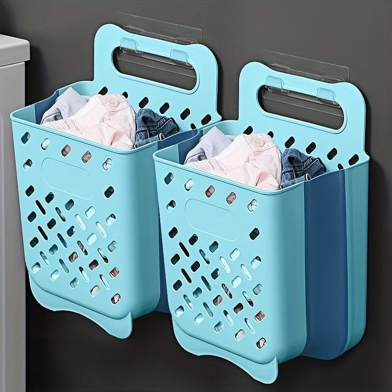 Wall Mounted Laundry Basket Dirty Clothes Storage Hamper Foldable Holder