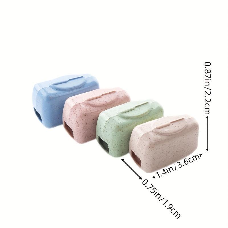 4pcs Travel Toothbrush Protectors Wheat Straw Case for Hiking Camping