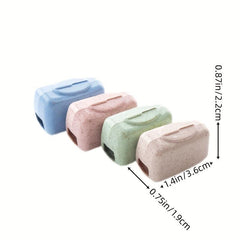 4pcs Travel Toothbrush Protectors Wheat Straw Case for Hiking Camping