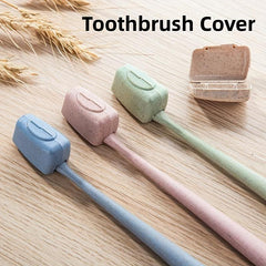 4pcs Travel Toothbrush Protectors Wheat Straw Case for Hiking Camping