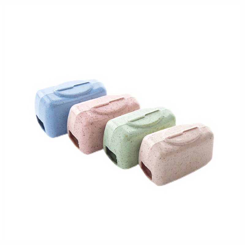 4pcs Travel Toothbrush Protectors Wheat Straw Case for Hiking Camping