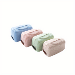 4pcs Travel Toothbrush Protectors Wheat Straw Case for Hiking Camping
