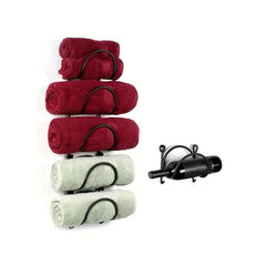 5pcs Towel Rack No Punching Wall Hanging Multifunctional Storage Rack