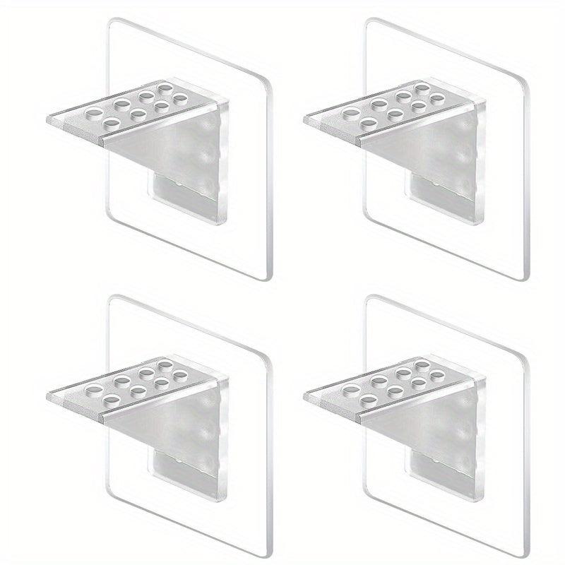 4pcs Adhesive Fixed Shelf Support Pegs Clips for Cabinets and Shelves