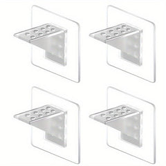 4pcs Adhesive Fixed Shelf Support Pegs Clips for Cabinets and Shelves