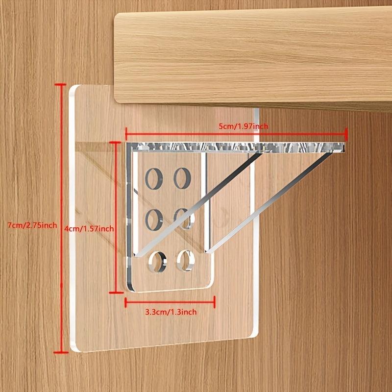 4pcs Adhesive Fixed Shelf Support Pegs Clips for Cabinets and Shelves