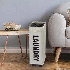 Foldable Rolling Laundry Basket Stand Sorter Organizer Wheels Tall and Thin