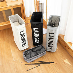 Foldable Rolling Laundry Basket Stand Sorter Organizer Wheels Tall and Thin