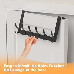 6 Door Hanger Hooks Over The Door Towel Rack Coat Towel Bag Robe Hat Bathroom