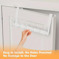 6 Door Hanger Hooks Over The Door Towel Rack Coat Towel Bag Robe Hat Bathroom