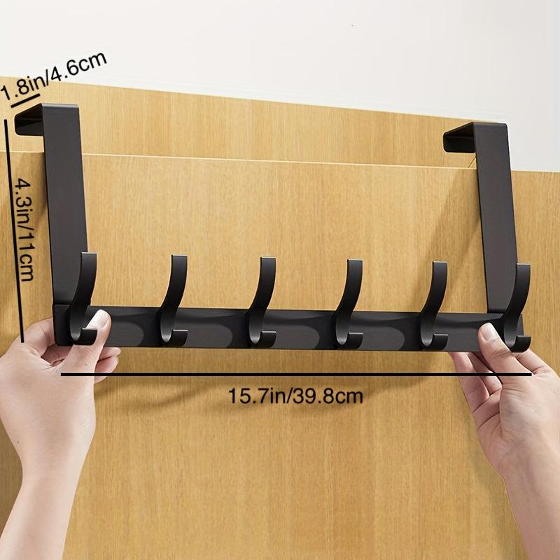 6 Door Hanger Hooks Over The Door Towel Rack Coat Towel Bag Robe Hat Bathroom