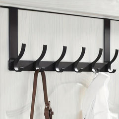 6 Door Hanger Hooks Over The Door Towel Rack Coat Towel Bag Robe Hat Bathroom
