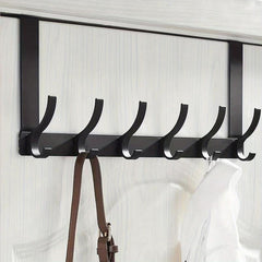 6 Door Hanger Hooks Over The Door Towel Rack Coat Towel Bag Robe Hat Bathroom