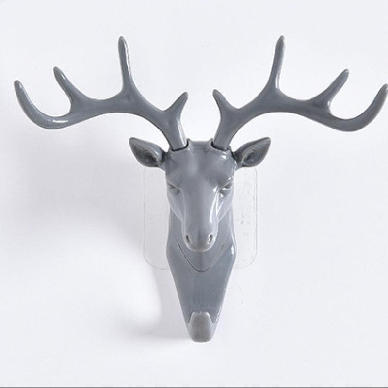 Deer Head Wall Hook Key Hook Easy To Install Plastic Adhesive Hooks