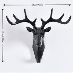 Deer Head Wall Hook Key Hook Easy To Install Plastic Adhesive Hooks