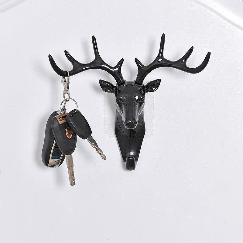 Deer Head Wall Hook Key Hook Easy To Install Plastic Adhesive Hooks