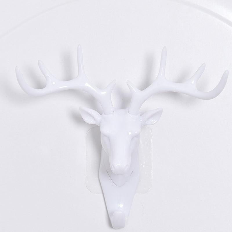 Deer Head Wall Hook Key Hook Easy To Install Plastic Adhesive Hooks