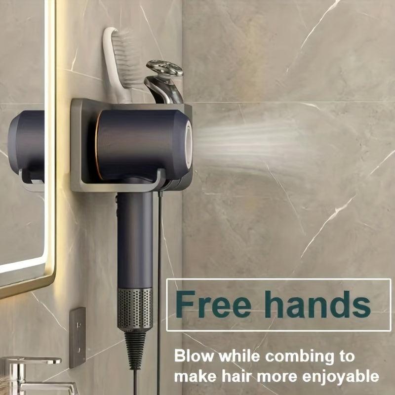 Hair Dryer Rack Wall Mounted Bathroom Storage Shelf