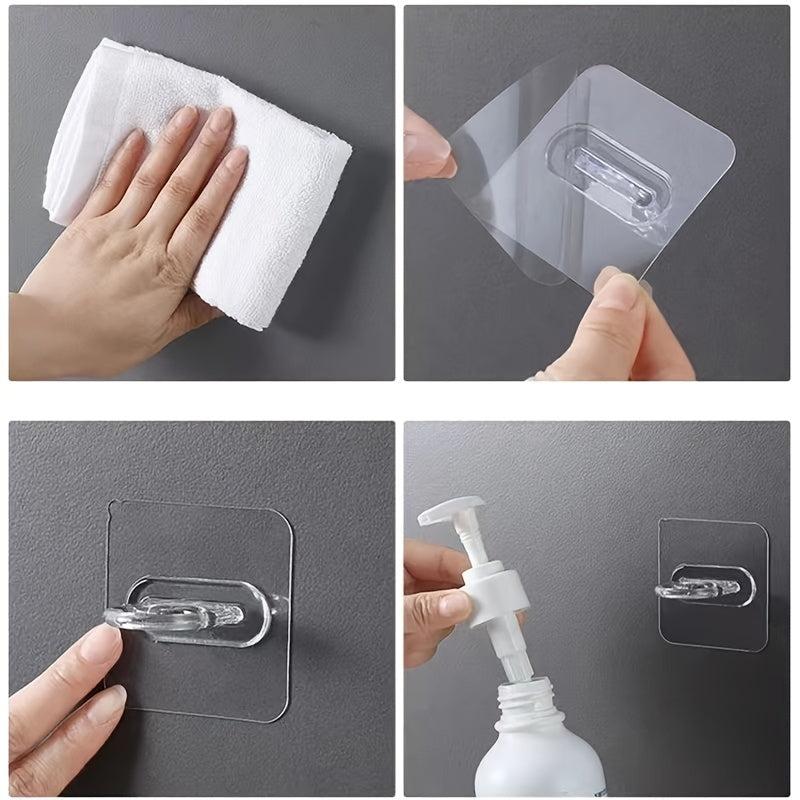 4pcs Bathroom Punch Multifunctional Round Hook Adhesive Hook