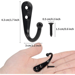 10pcs Vintage Wall Hooks Heavy Load Rack Coat Hooks With Screws