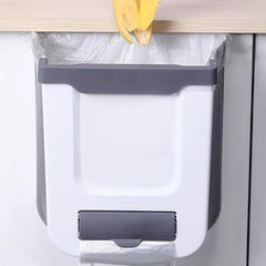 Kitchen Folding Trash Can Wall Mounted Garbage Can Cabinet Door Hanging