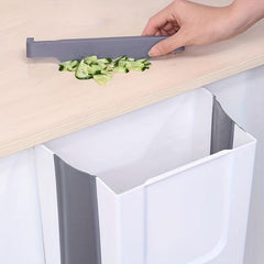 Kitchen Folding Trash Can Wall Mounted Garbage Can Cabinet Door Hanging