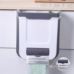 Kitchen Folding Trash Can Wall Mounted Garbage Can Cabinet Door Hanging