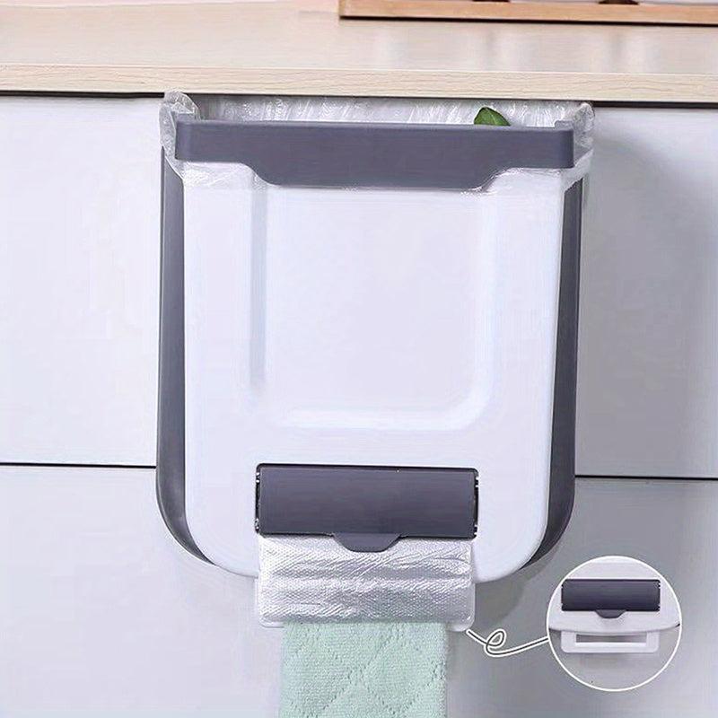 Kitchen Folding Trash Can Wall Mounted Garbage Can Cabinet Door Hanging