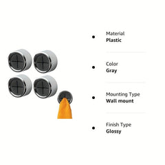 2pcs Adhesive Kitchen Towel Holder Circular Rack Wall Mounted Hand Towel Hook