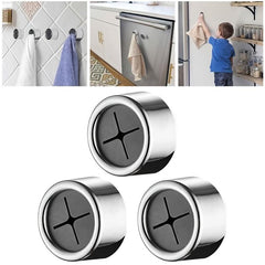 3pcs Adhesive Bathroom Towel Hooks Round Hand Towel Holder