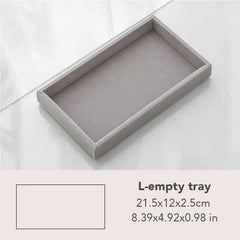 Grey Flocked Cloth Jewelry Tray with 1 Compartment